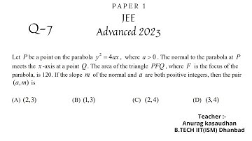 JEE Advanced 2023 Math Paper 1 (Q 7) solution | IIT JEE Maths | #jeeadvanced2023  #projecteducation