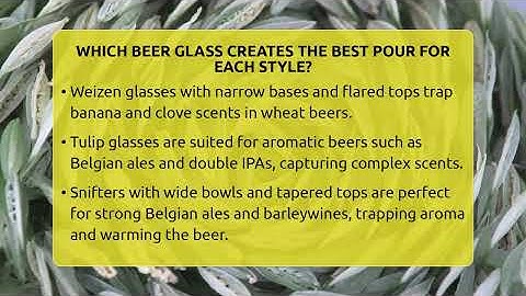 Which Beer Glass Creates The Best Pour For Each Style? - The Pint Guy