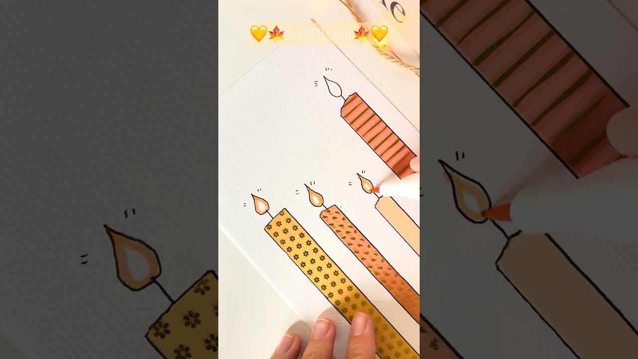 DIY simple et facile🧡une jolie carte d’anniversaire fais mains🤎🍁