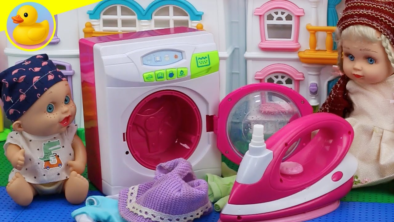 لعبة الغسالة وتنظيف الملابس العاب_تخيلية_للاطفال