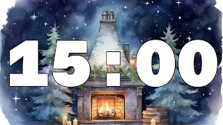 Christmas Fireplace Countdown Timer 15 minutes