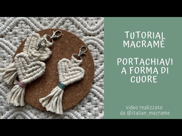 Portachiavi macramé,corda,uomo,cuore,tutorial accessori di corda,corda di  lino