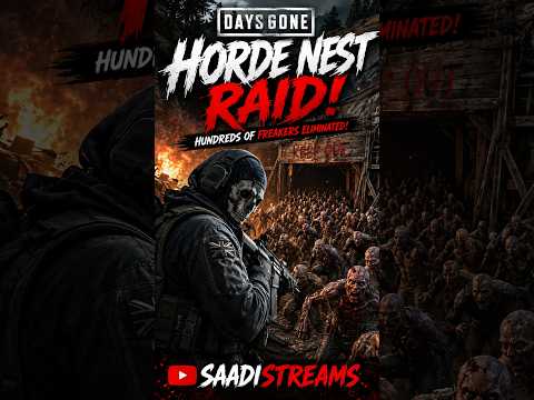 Days Gone Horde Nest Raid! HUNDREDS of Freakers Eliminated! 🔥 #DaysGone #Shorts #Gaming #Zombie!!!!!