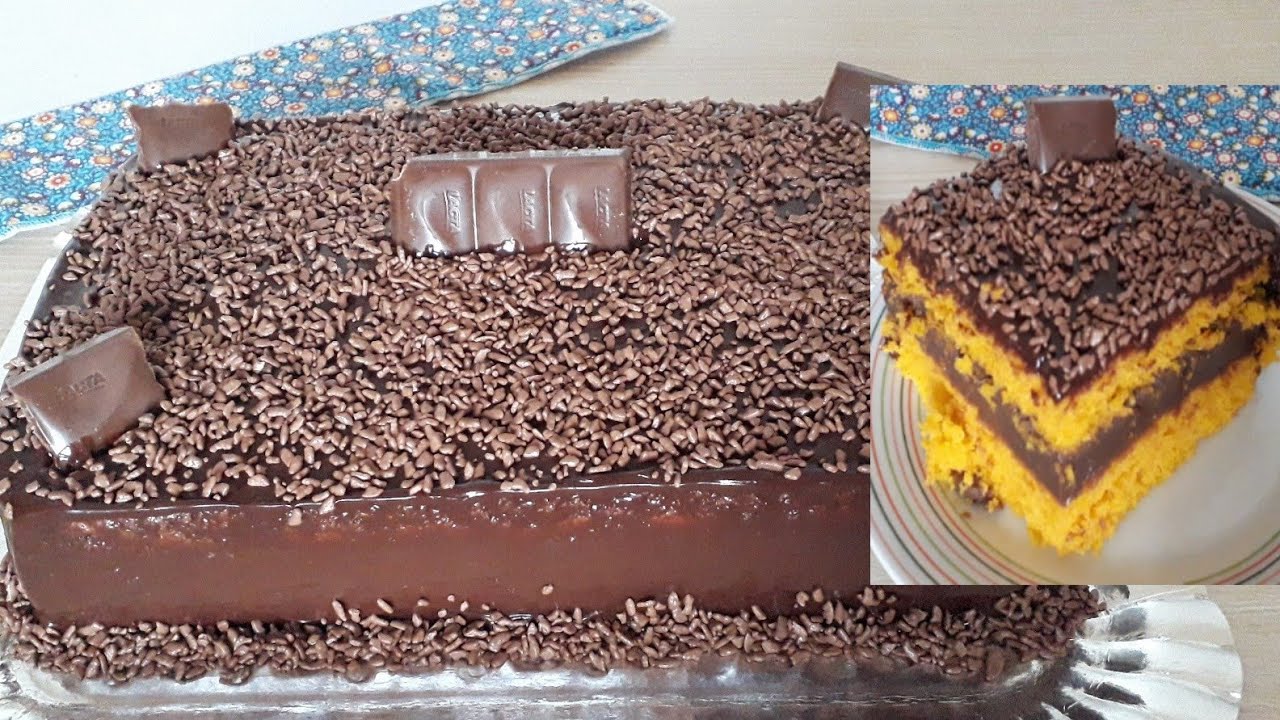 Bolo Fofinho de Cenoura Recheado com Brigadeiro