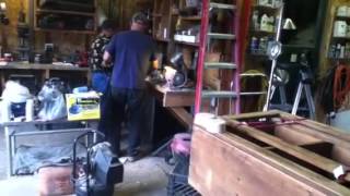 Antique pie safe renovation Ron &Gary make feet for pie safe turned book case for daughter in law.