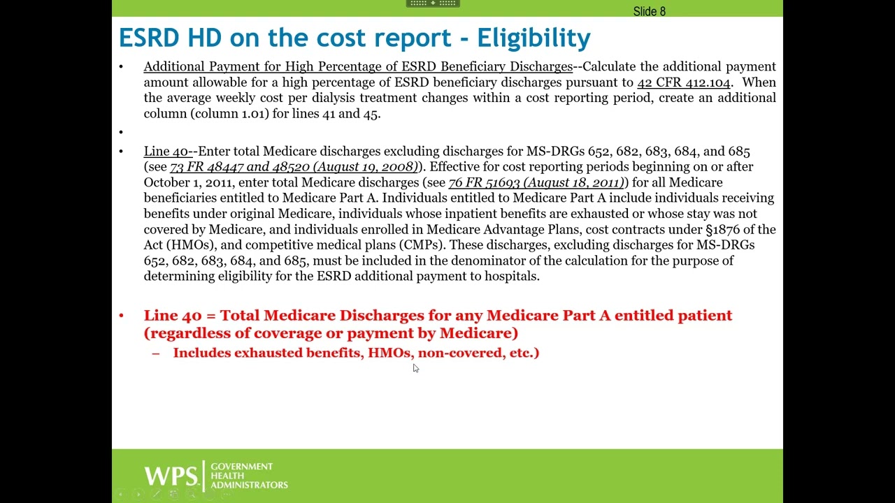 ESRD High Discharge Provider Training