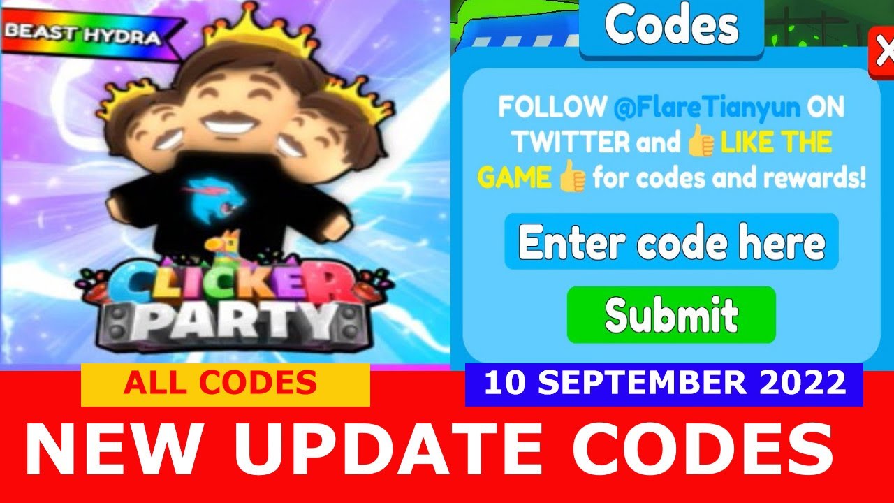 new-update-codes-mrbeast-hydra-all-codes-clicker-party-simulator-roblox-10-september-2022