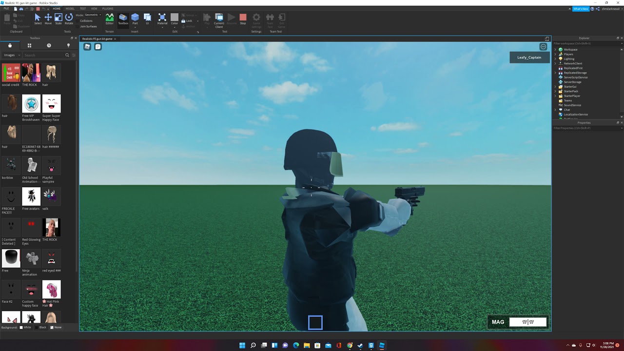 Roblox FE gun kit realistic glock
