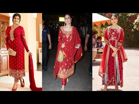 Semi-Patiala Salwar Red Bridal Suit at Rs 1500 in Srinagar | ID: 23076376097
