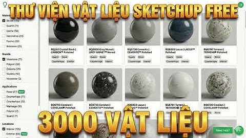 Hướng dẫn cài đặt và sử dụng thư viện 3000 vật liệu Free trong Sketchup