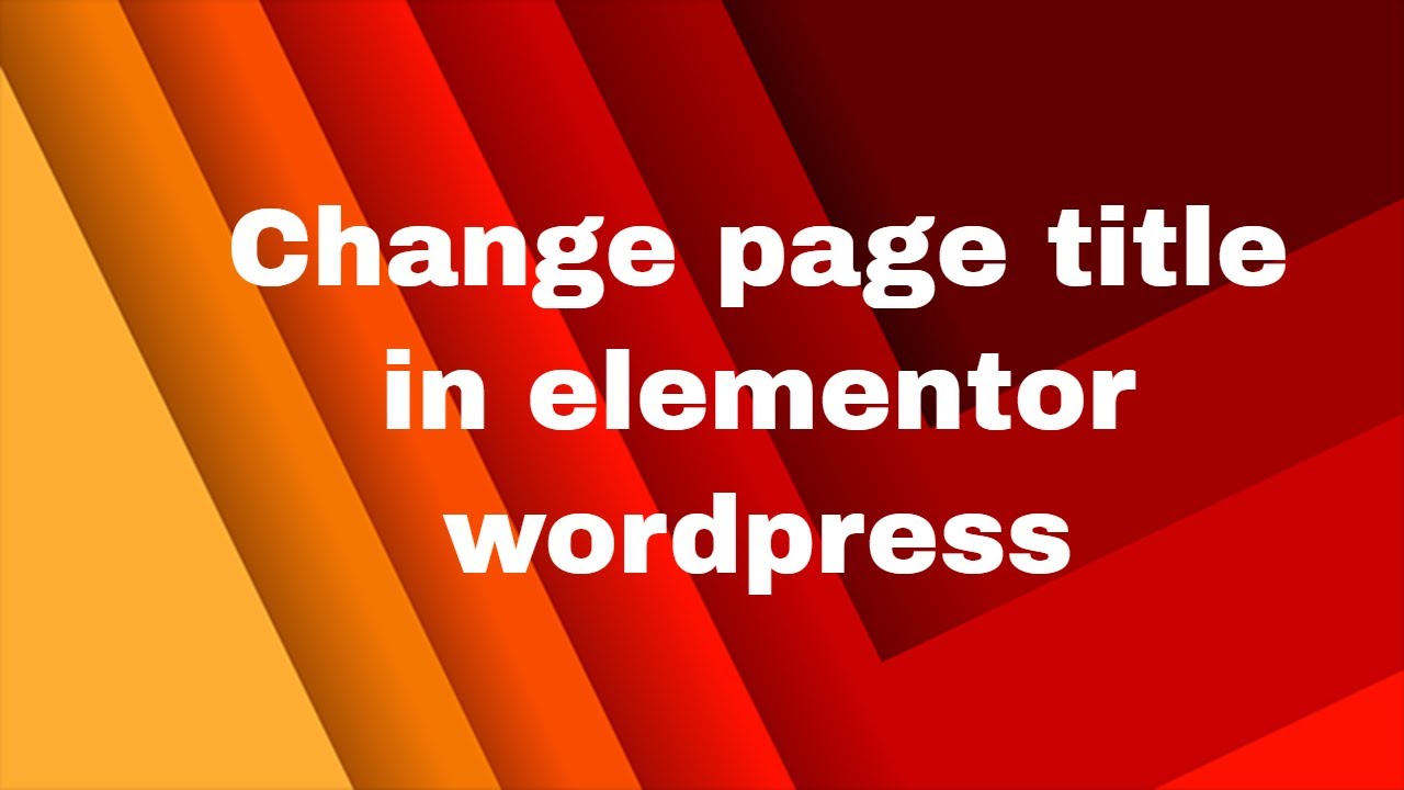 How To Change Wordpress Page Titles In Seconds!