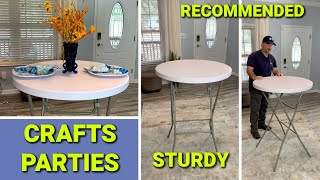 Amazon's #10 Ranked Folding Table ~ Round Table ~ Bar Height ~ Instant Set Up