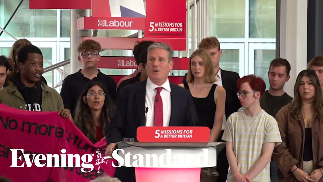 Keir Starmer's speech interrupted by two protesters