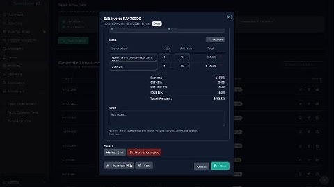 Booki Booki - Invoicing Page - Appointment Booking System