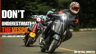 Jangan Remehkan Vespa — Berkendara Vespa dengan Ducati 698 & BMW RnineT