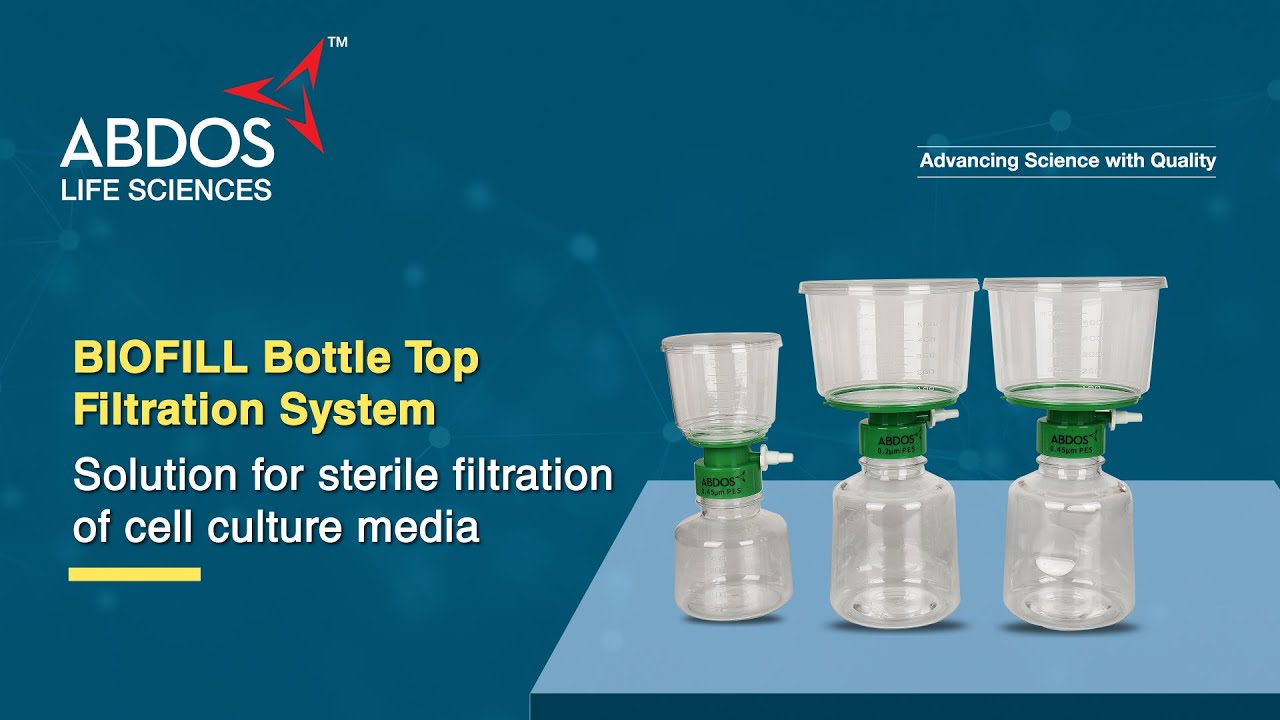Biofill Bottle Top Filtration System by Abdos - YouTube