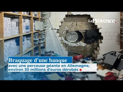 Braquage d'une banque avec une perceuse géante en Allemagne, environ 30 ...
