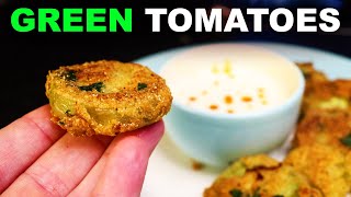 Fried green tomatoes, with buttermilk dipping sauce