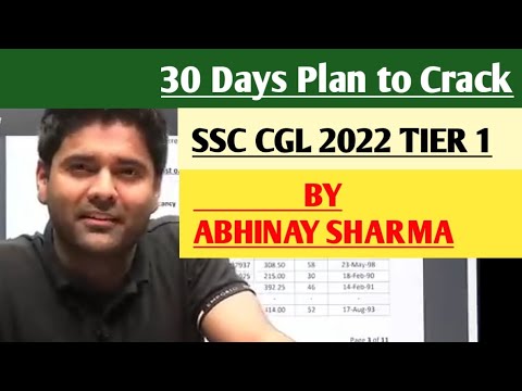 30 Days Master Plan to Crack SSC CGL 2022 TIER 1 EXAM | BY Abhinay ...