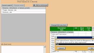 Deficiency in food - Nuutti - nutrient calculation software screenshot 5