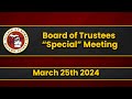 The village of romeo board of trustees special meeting  march 25th 2024