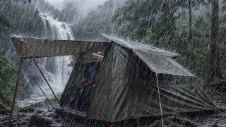 CAMPING IN THE HEAVY RAIN ‼️ TRAPPED CAMPING IN MOMENTS THE WATER OVERFLOWS DUE TO HEAVY RAIN 🌧