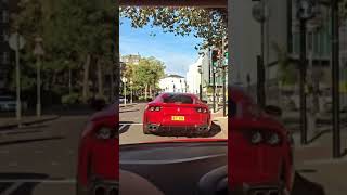 Supercars in London on sunny day, supercars drive, Ferrari, Lamborghini