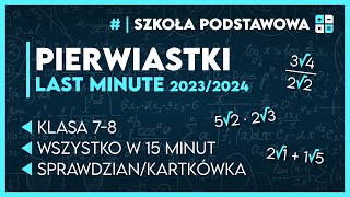 PIERWIASTKI - LAST MINUTE ✅️ | Matematyka Szkoła Podstawowa 2️⃣0️⃣2️⃣3️⃣