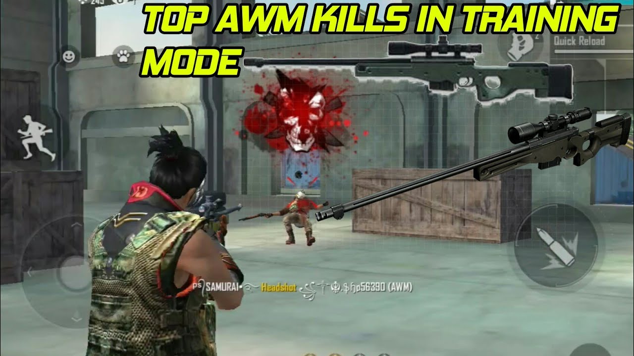 Top 15 AWM kills / Training Ground /Free fire 🔥
