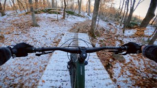 Snowy MTB trails at Camp Fortune!