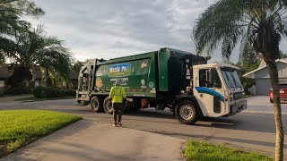 Waste pro battle motors Goliath rear loader packing heavy yard waste