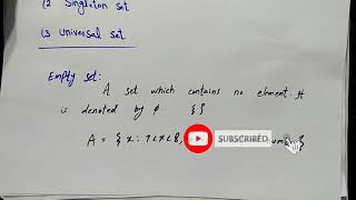 Empty set, Singleton set and universal set//learn math fast