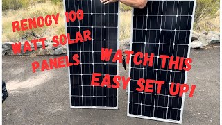 Renogy 100W Solar Panels Installation  Watch This Easy SET UP #offgridcamping #boondocking