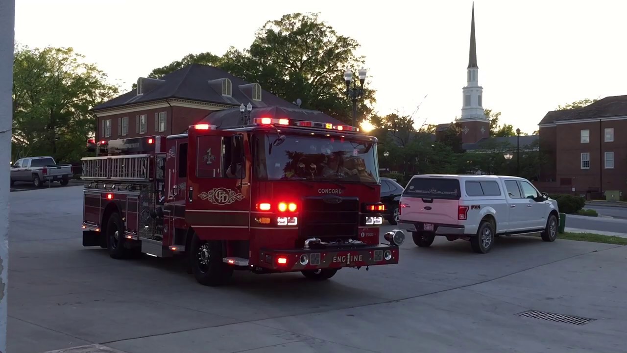 Concord NC Fire Department brand new Engine 1 using HEAVY Q responding