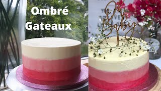 Ombré gâteaux & crème au  beurre à la Suisse meringue| Ombré gateaux & Swiss meringue buttercream