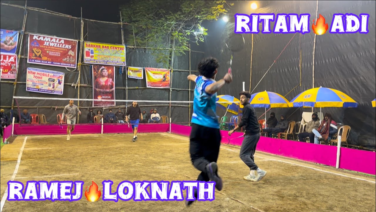Latest Outdoor Badminton Tournament Ritam🔥Adi 🆚 Ramej🔥Loknath 