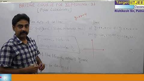 Bridge Course - 21 (Polar Coordinates) for Class XI Moving : By Rishikesh Sir