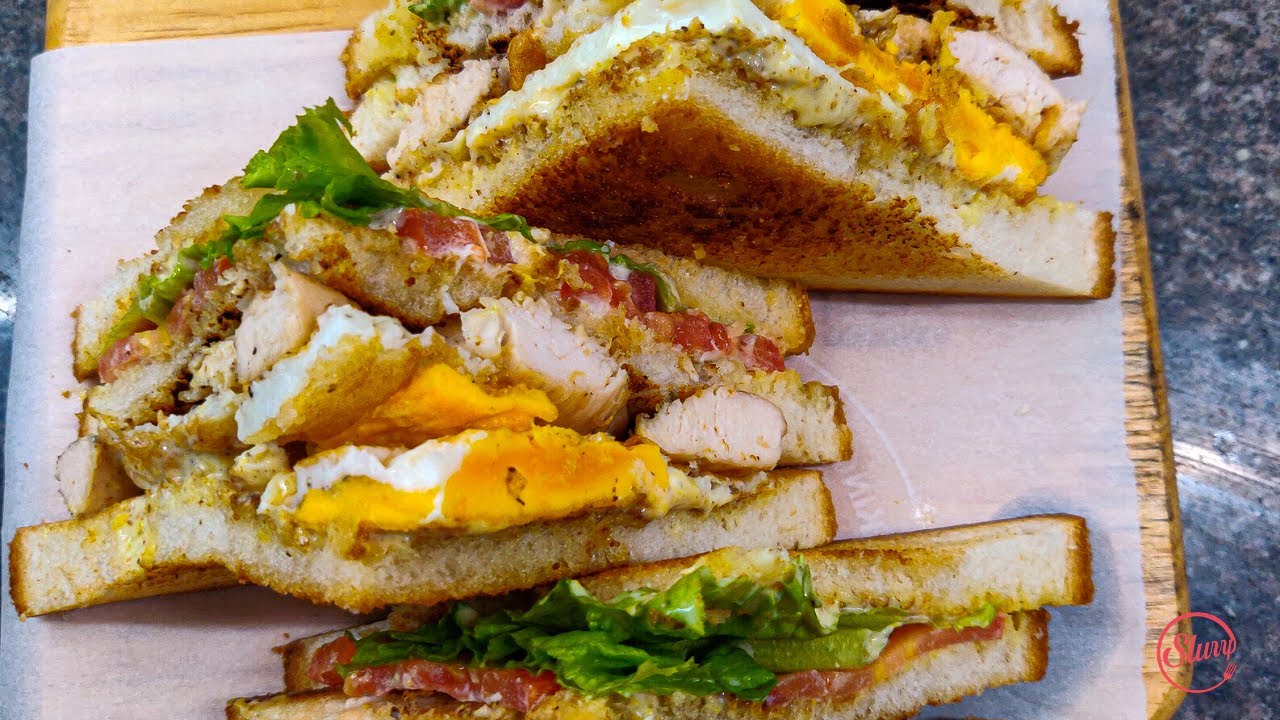Chicken Club Sandwich at Home | Chicken Club Sandwich Recipe