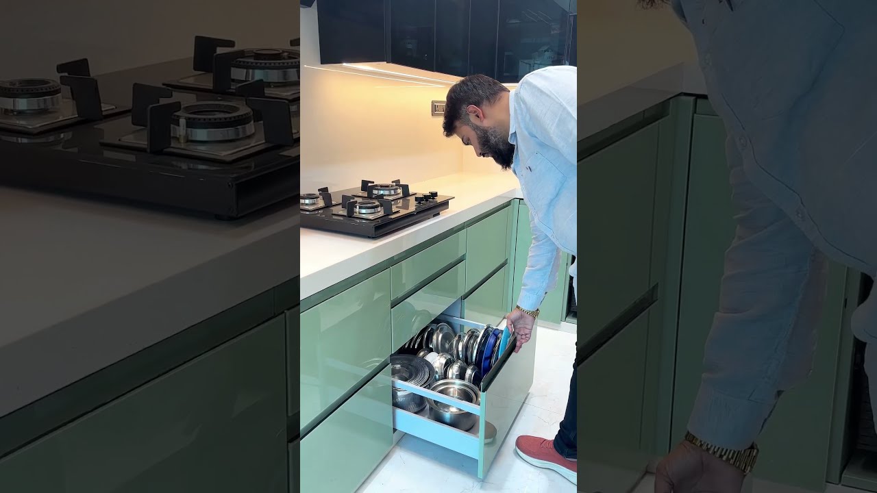 Sleek Modern Modular Kitchen With Acrylic Finish Smart Storage Kitchenlane