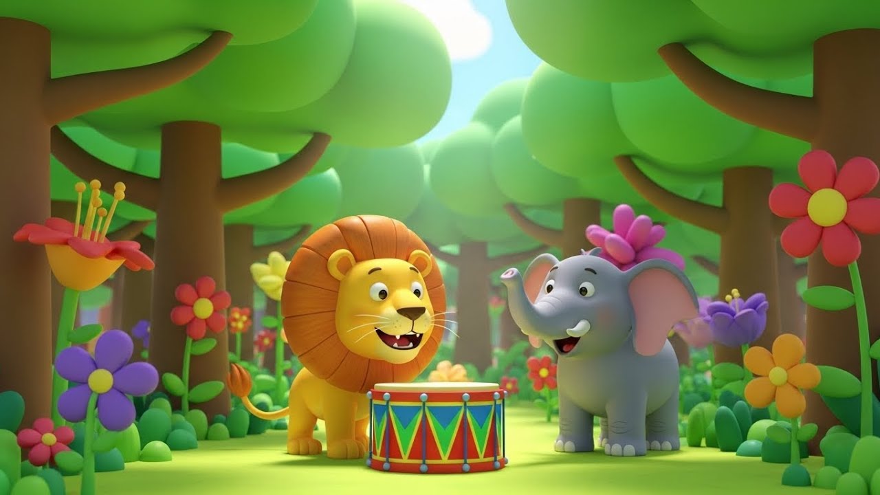 Lion’s Jungle Drum Beat | Fun Jungle Music Song for Toddlers to Sing and Dance