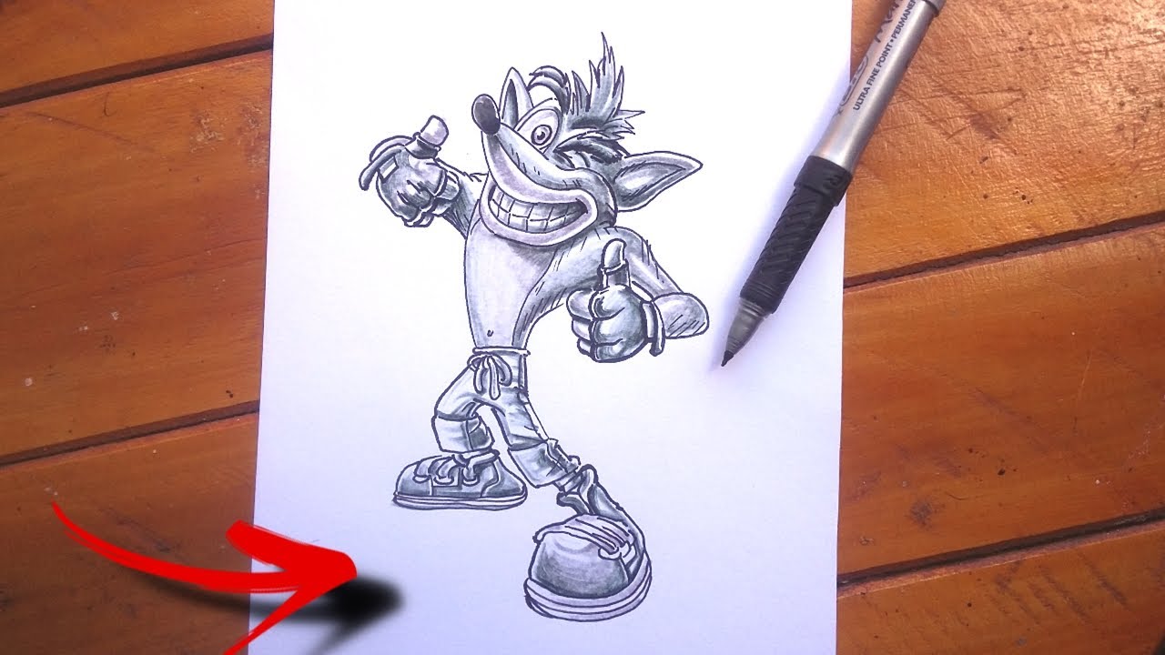 How To draw Crash Bandicoot - YouTube How To draw Crash Bandicoot - YouTube