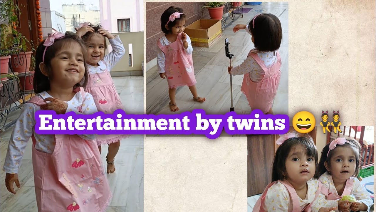 Entertainment by twins 😀😀👯@Ritvik_itagi #funnyvideo #twinssisters #enjoy #viral