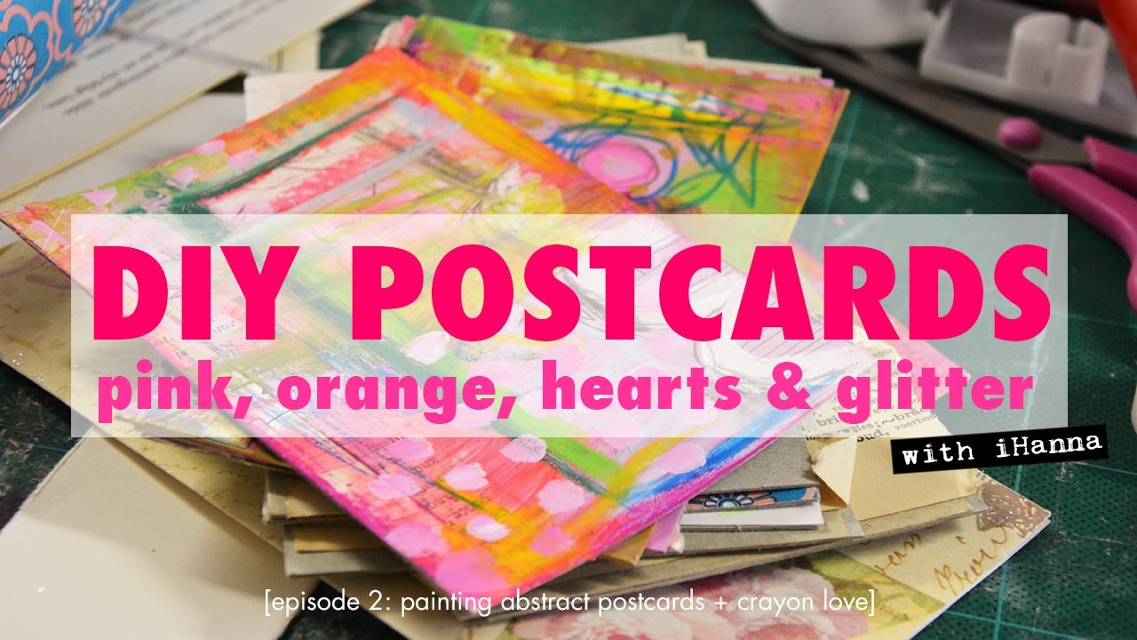 Painting Pink ABSTRACTS| Let's make DIY Postcards [part 2] - YouTube