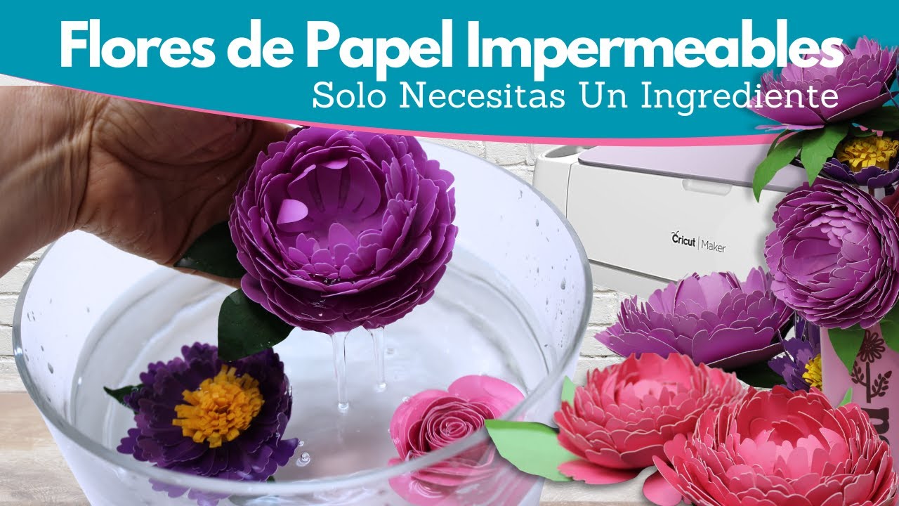¡Haz Tus Flores de Papel Resistentes al AGUA!   🌺Como Hacer Flores de Papel Impermeables