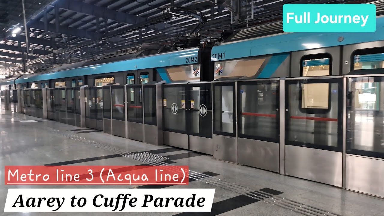 FULL JOURNEY MUMBAI UNDERGROUND METRO LINE 3 AAREY JVLR TO CUFFE PARADE 