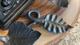 Blacksmith hand forged decorative leaf from a RR spike, DIY tutorial