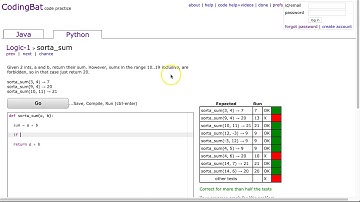 Codingbat - sorta_sum (Python)