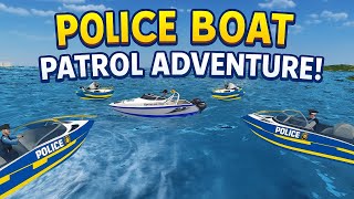 🚤 Police Boat Patrol Adventure on the Ocean! | City Cop Car Chase Game 🌊👮‍♂️ screenshot 3