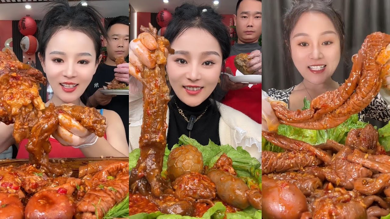 ASMR Mukbang Eat beef recipe intestine belly boil sausage 🌭