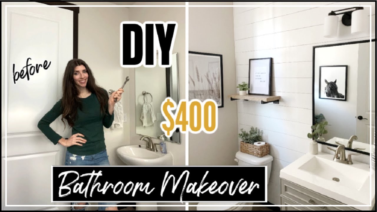 Diy Small Bathroom Makeover On A Budget Youtube